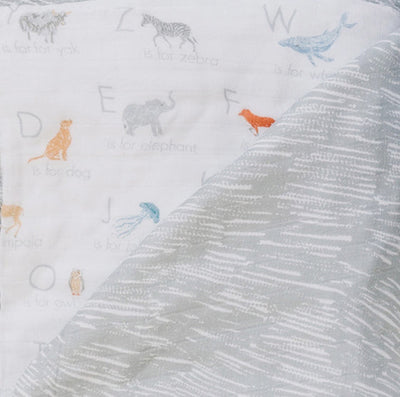 Shop the Animal Alphabet and Grey Crayon collection from Bebe au Lait.  Featured colors include genteel grey, tawny brown, steel blue, rich rust. The perfect print for when only a neutral—albeit a neutral with hand-drawn textural interest—will do. 