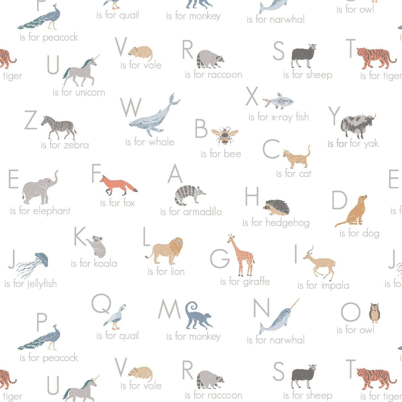 Animal Alphabet Oh-So-Soft Muslin Single Swaddle Blanket - Swaddle Blanket - Bebe au Lait