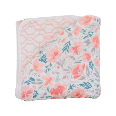 Floret + Trellis Classic Muslin Snuggle Blanket - Snuggle Blanket - Bebe au Lait
