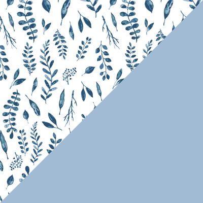 Blue Leaves + Cornflower Snuggle Blanket - Snuggle Blanket - Bebe au Lait
