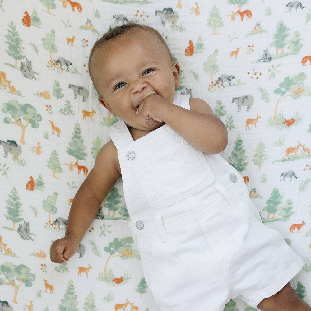 Forest Friends Crib Sheet Bebe au Lait