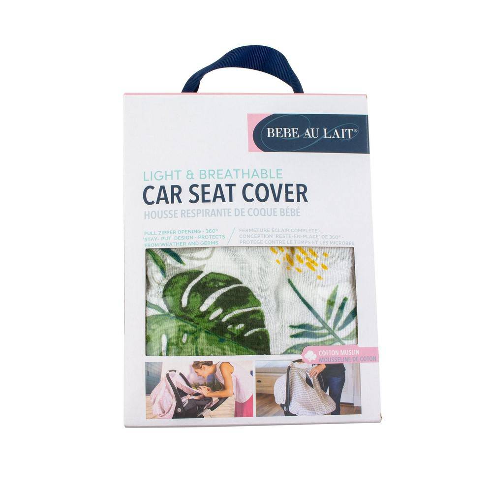 Rainforest Classic Muslin Car Seat Cover - Car Seat Cover - Bebe au Lait