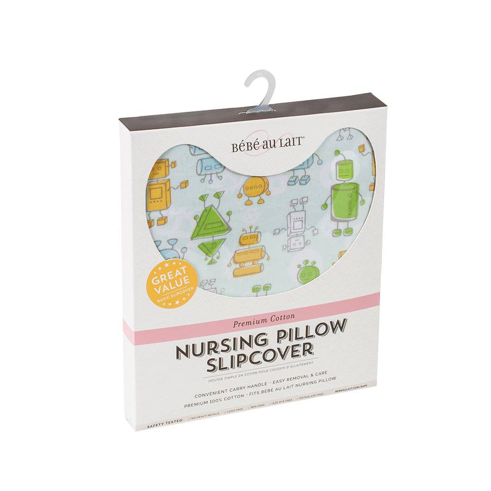 Robots Classic Style Cotton Nursing Pillow Slipcover - Nursing Pillow Slipcover - Bebe au Lait
