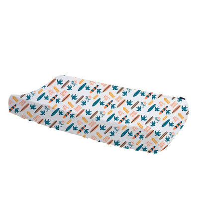Surf Oh-So-Soft Muslin Changing Pad Cover - Changing Pad Cover - Bebe au Lait