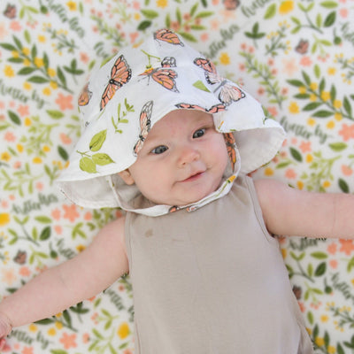 Butterfly Oh So Soft Muslin Sun Hat - Bebe au Lait