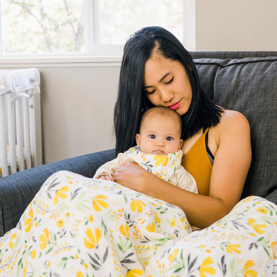 Royal Garden + Floral Alphabet Oh So Soft Snuggle Blanket - Bebe au Lait