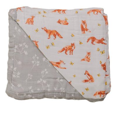 Fox Tales + Prairie Oh So Soft Muslin Super Snuggle Blanket - Bebe au Lait