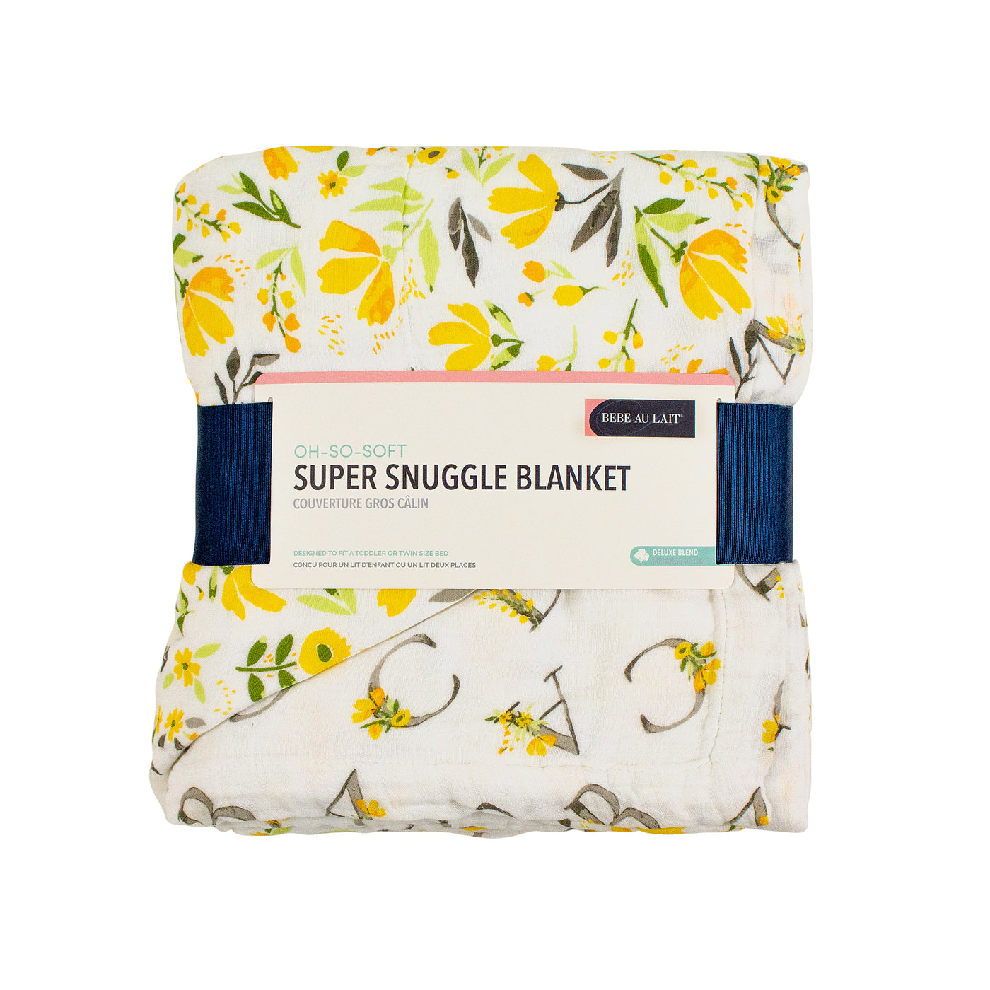 Royal Garden + Floral Alphabet Oh So Soft Muslin Super Snuggle Blanket - Bebe au Lait