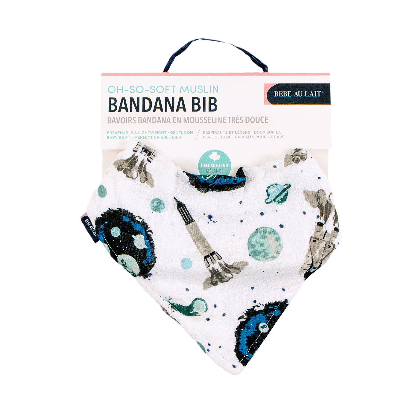 Space Oh So Soft Muslin Bandana Bib - Bebe au Lait