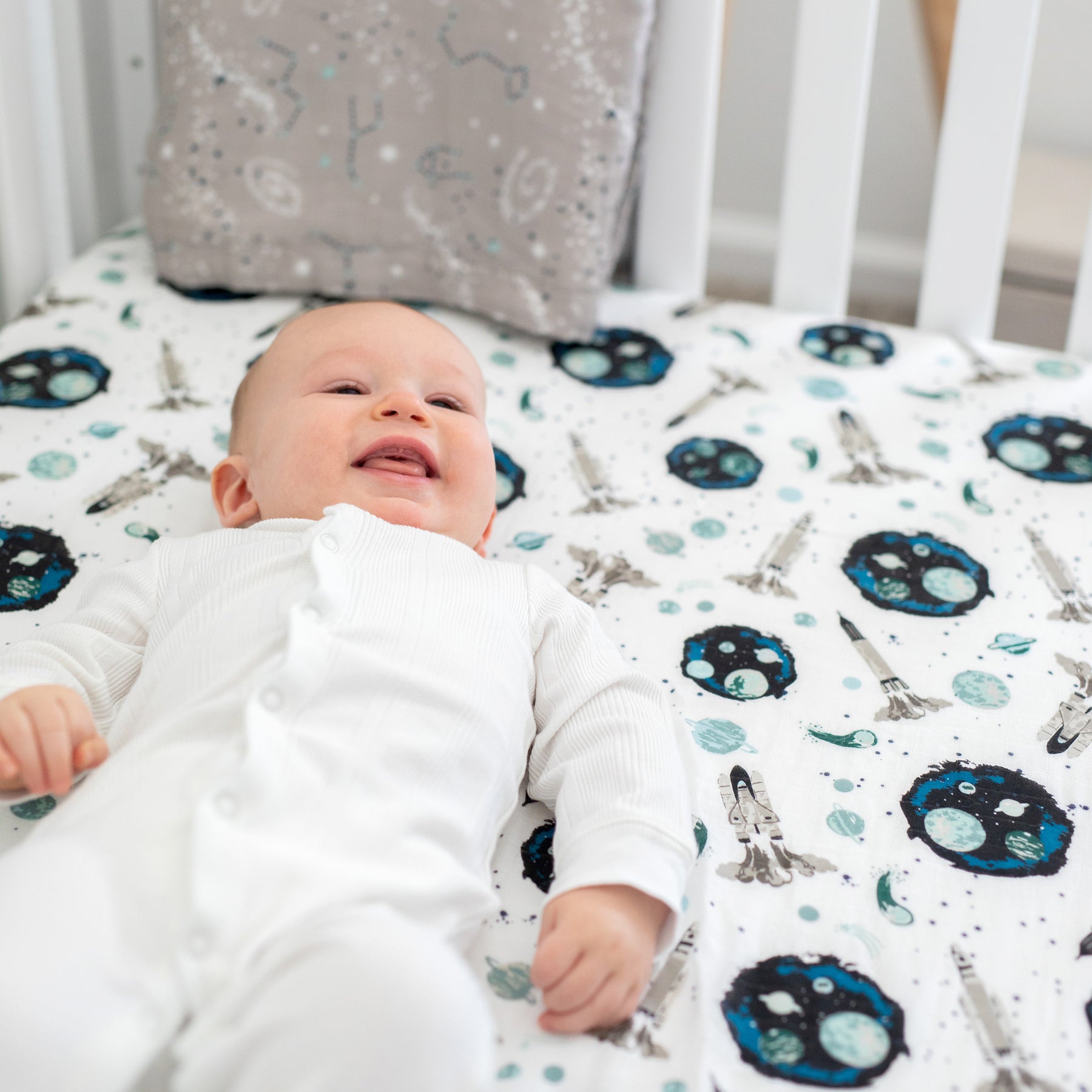 Crib sheet and changing pad cover outlet