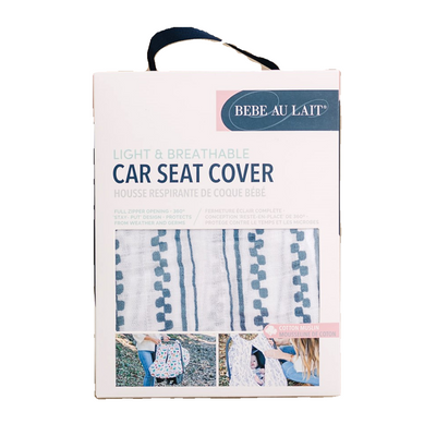 Western Stripe Classic Muslin Car Seat Cover - Bebe au Lait