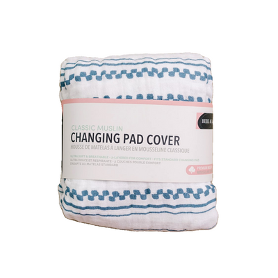 Western Stripe Classic Muslin Changing Pad Cover - Bebe au Lait