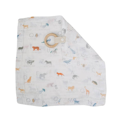 Animal Alphabet Oh-So-Soft Muslin Teether Blanket - Teether Blanket - Bebe au Lait