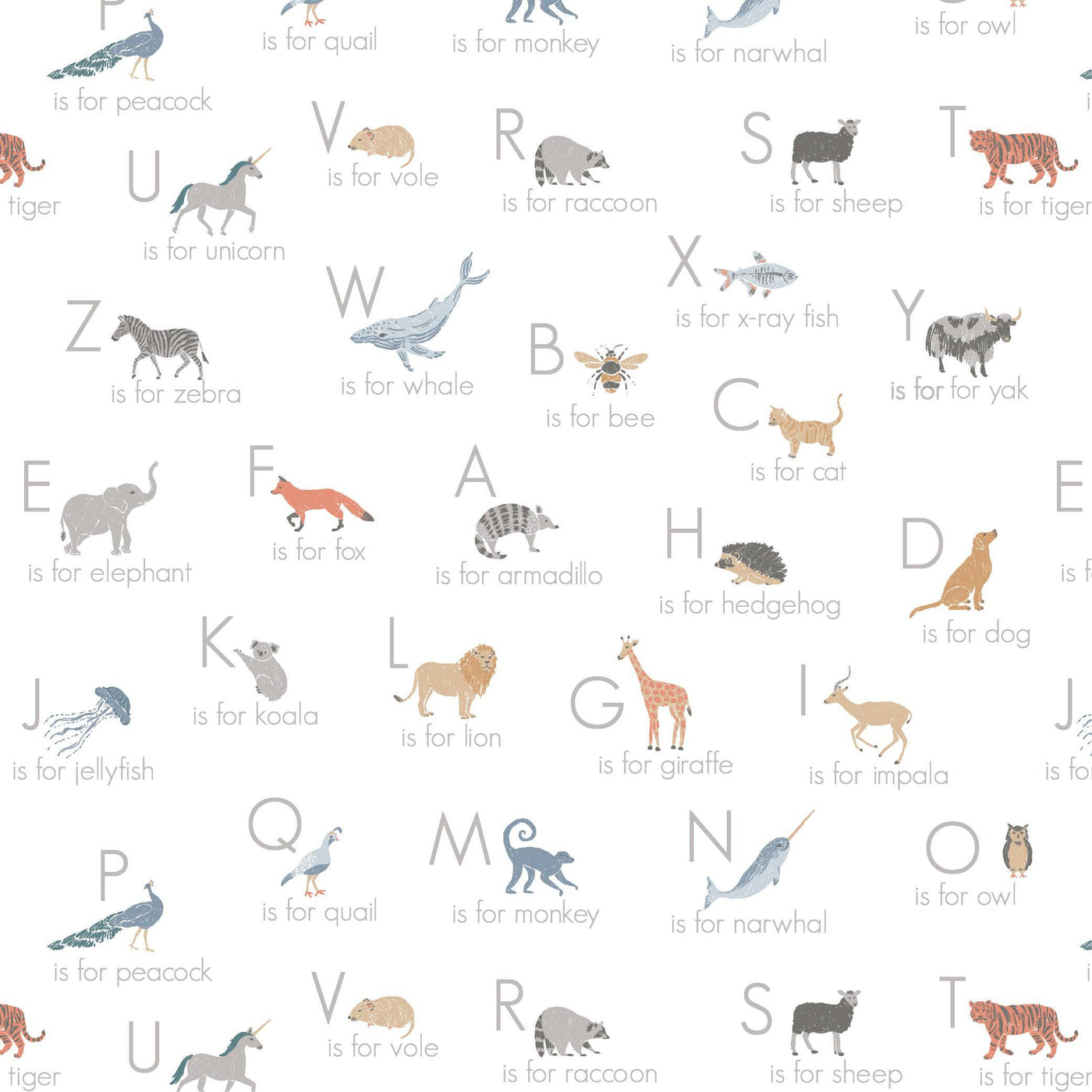 Animal Alphabet Oh-So-Soft Muslin Crib Sheet - Crib Sheet - Bebe au Lait