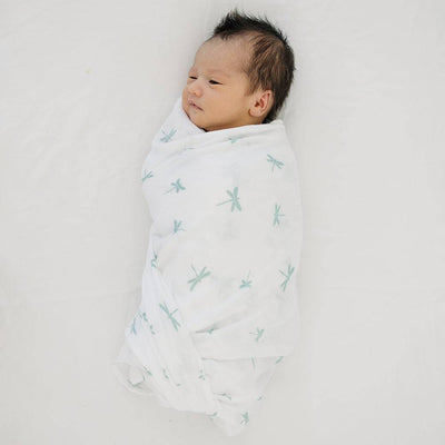 Dragonfly Oh-So-Soft Muslin Single Swaddle Blanket - Swaddle Blanket - Bebe au Lait