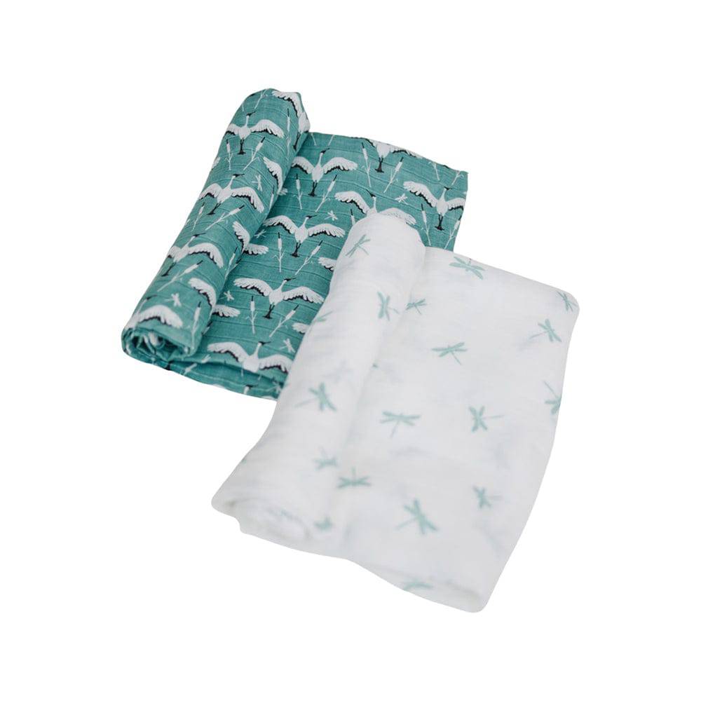 Crane + Dragonfly Oh-So-Soft Muslin Swaddle Blanket Set - Swaddle Blanket - Bebe au Lait