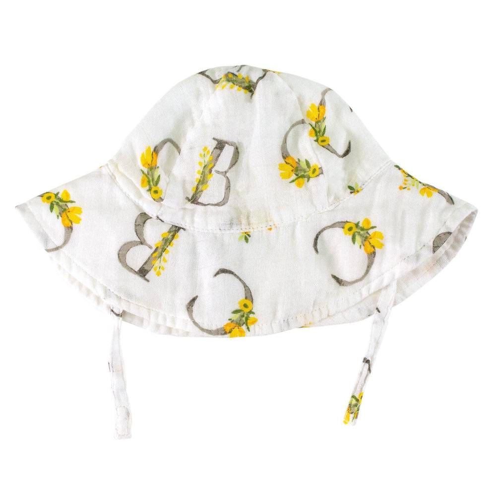 Floral Alphabet Oh-So-Soft Muslin Sun Hat - Sun Hat - Bebe au Lait