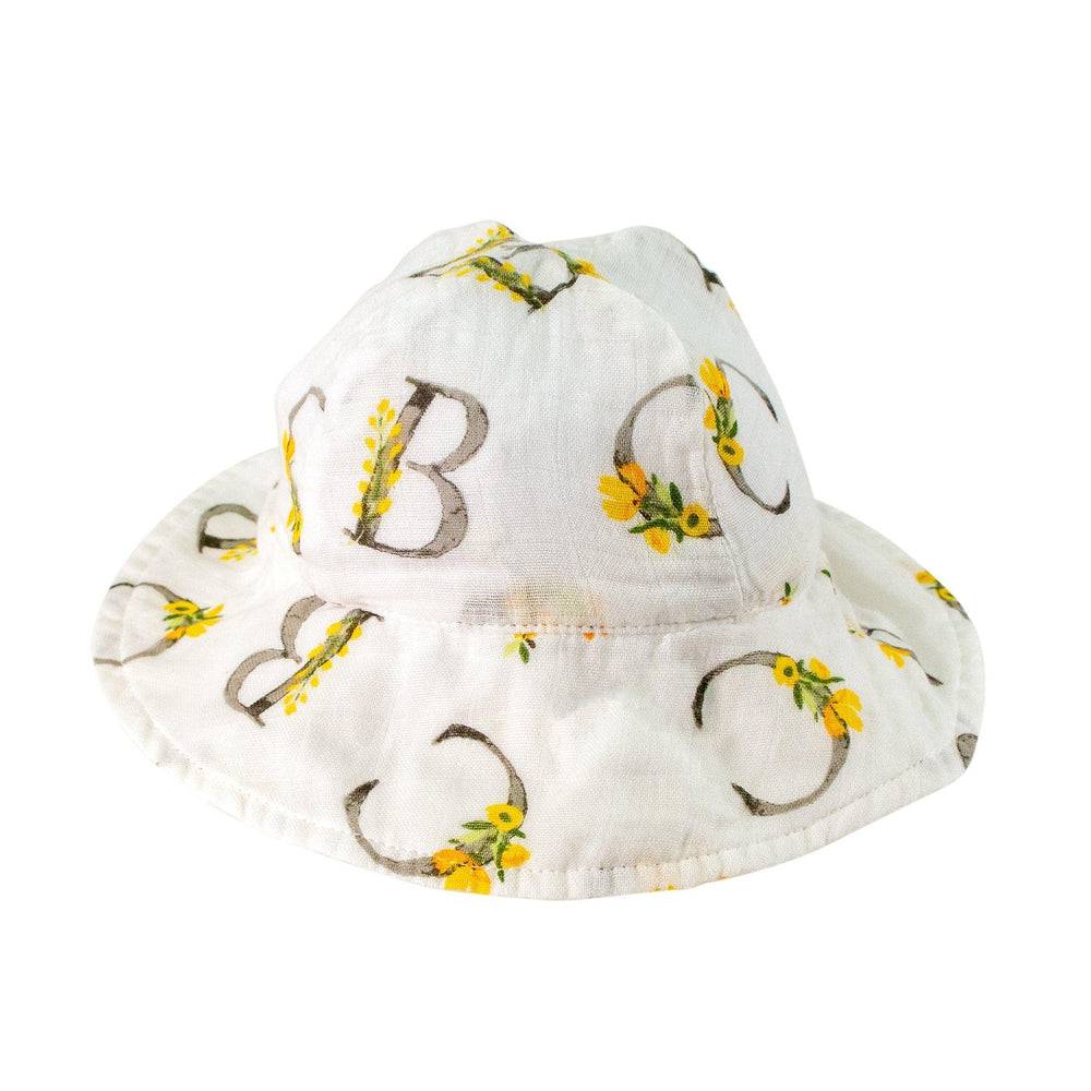Floral Alphabet Oh-So-Soft Muslin Sun Hat - Sun Hat - Bebe au Lait