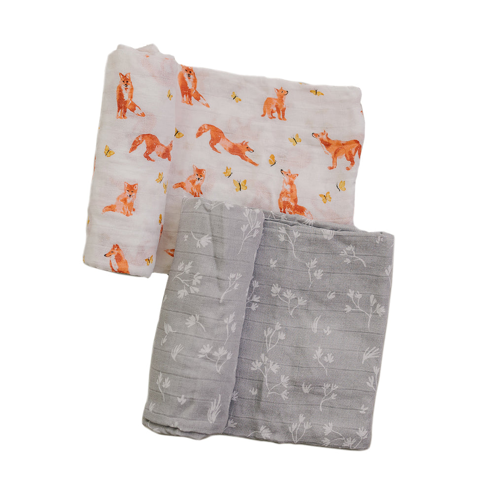 Fox Tales + Prairie Oh So Soft Muslin Swaddle Blanket Set - Bebe au Lait