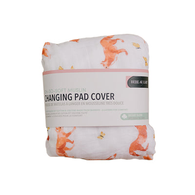 Fox Tales Oh So Soft Muslin Changing Pad Cover - Bebe au Lait