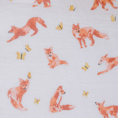 Fox Tales Oh So Soft Muslin Changing Pad Cover - Bebe au Lait