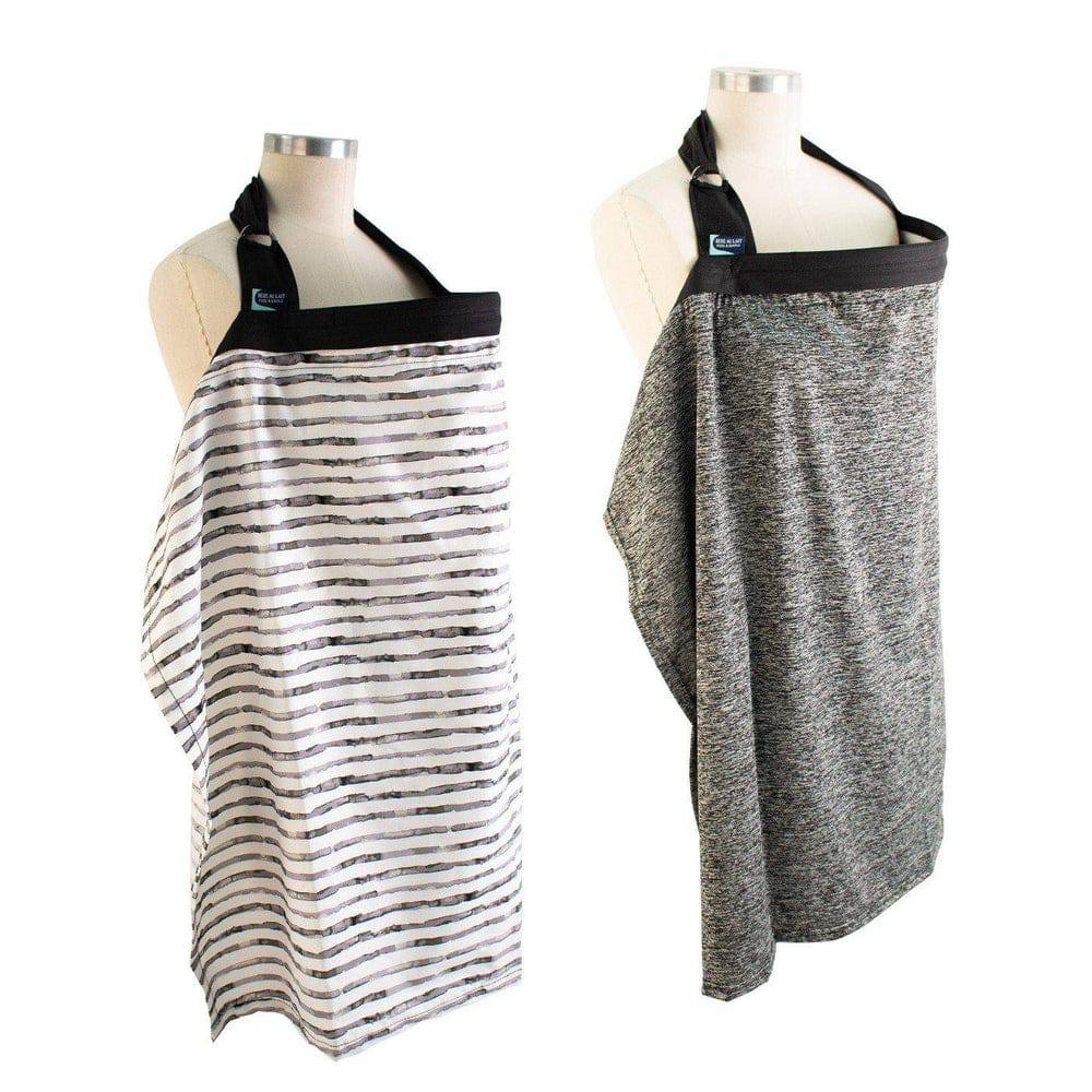 Zip & Switch Nursing Cover - Grey & Stripes - Nursing Cover - Bebe au Lait