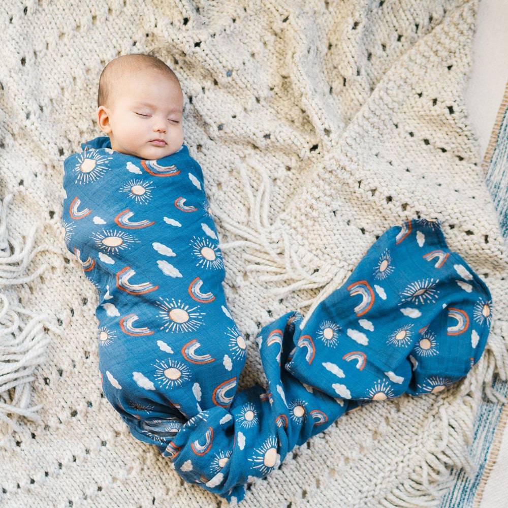 Narwhal + Hello Sunshine Swaddle Blanket Set - Swaddle Blanket - Bebe au Lait