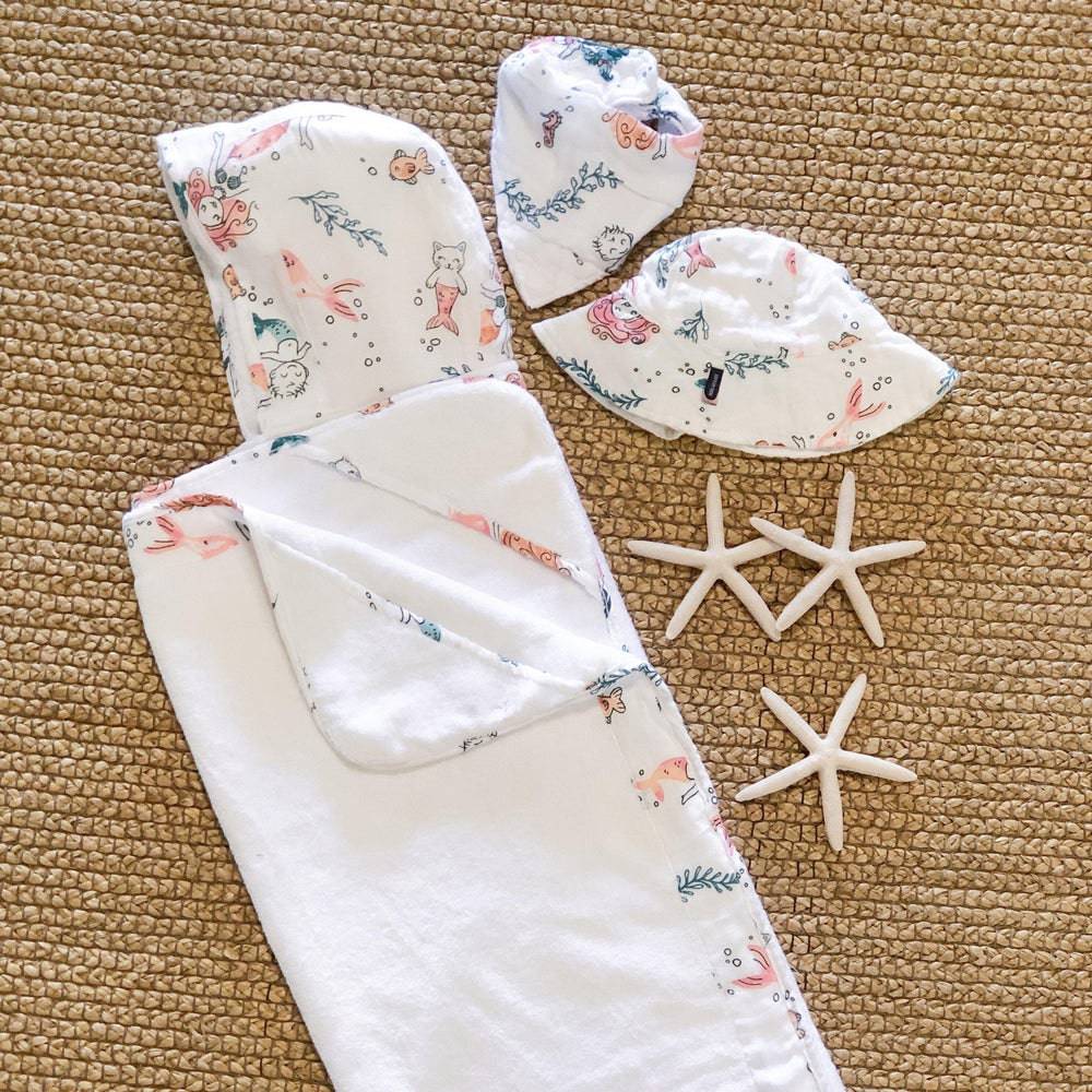 Mermaids Oh-So-Soft Muslin Sun Hat - Sun Hat - Bebe au Lait