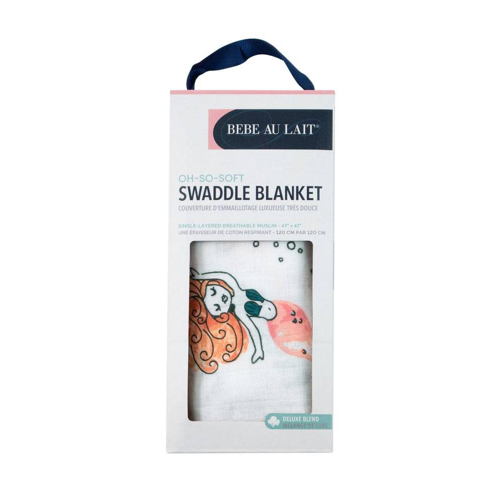 Mermaid Single Oh-So-Soft Muslin Swaddle Blanket - Swaddle Blanket - Bebe au Lait