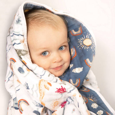 Narwhal + Hello Sunshine Snuggle Blanket - Snuggle Blanket - Bebe au Lait