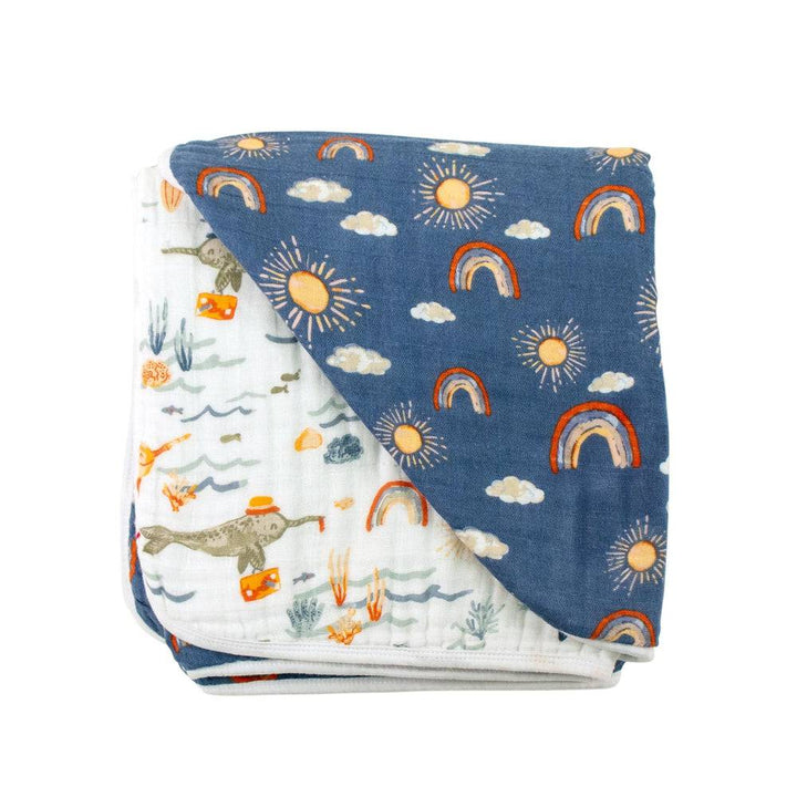 Narwhal Hello Sunshine Premium Cotton Snuggle Blanket Bebe au Lait
