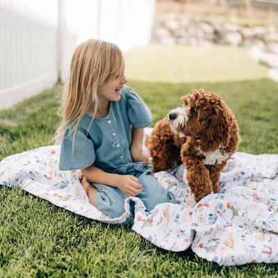 Narwhal + Hello Sunshine Classic Muslin Super Snuggle Blanket - Super Snuggle Blanket - Bebe au Lait