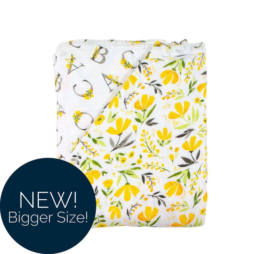 Royal Garden + Floral Alphabet Oh-So-Soft Muslin Super Snuggle Blanket - Super Snuggle Blanket - Bebe au Lait