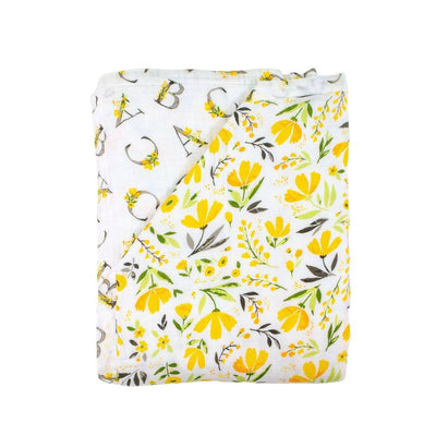 Royal Garden + Floral Alphabet Oh-So-Soft Muslin Super Snuggle Blanket - Super Snuggle Blanket - Bebe au Lait