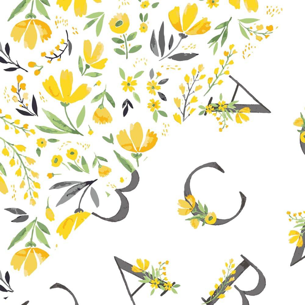 Royal Garden + Floral Alphabet Oh-So-Soft Muslin Snuggle Blanket - Snuggle Blanket - Bebe au Lait