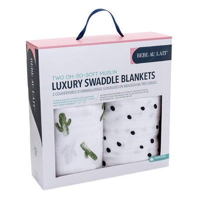 Saguaro + Dottie Oh-So-Soft Muslin Swaddle Blankets - Swaddle Blanket - Bebe au Lait