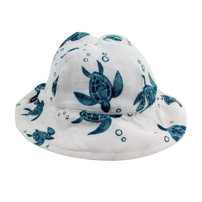 Sea Turtles Oh-So-Soft Muslin Sun Hat - Sun Hat - Bebe au Lait