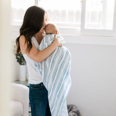 Wyoming + Western Stripe Classic Muslin Swaddle Blanket Set - Swaddle Blanket - Bebe au Lait