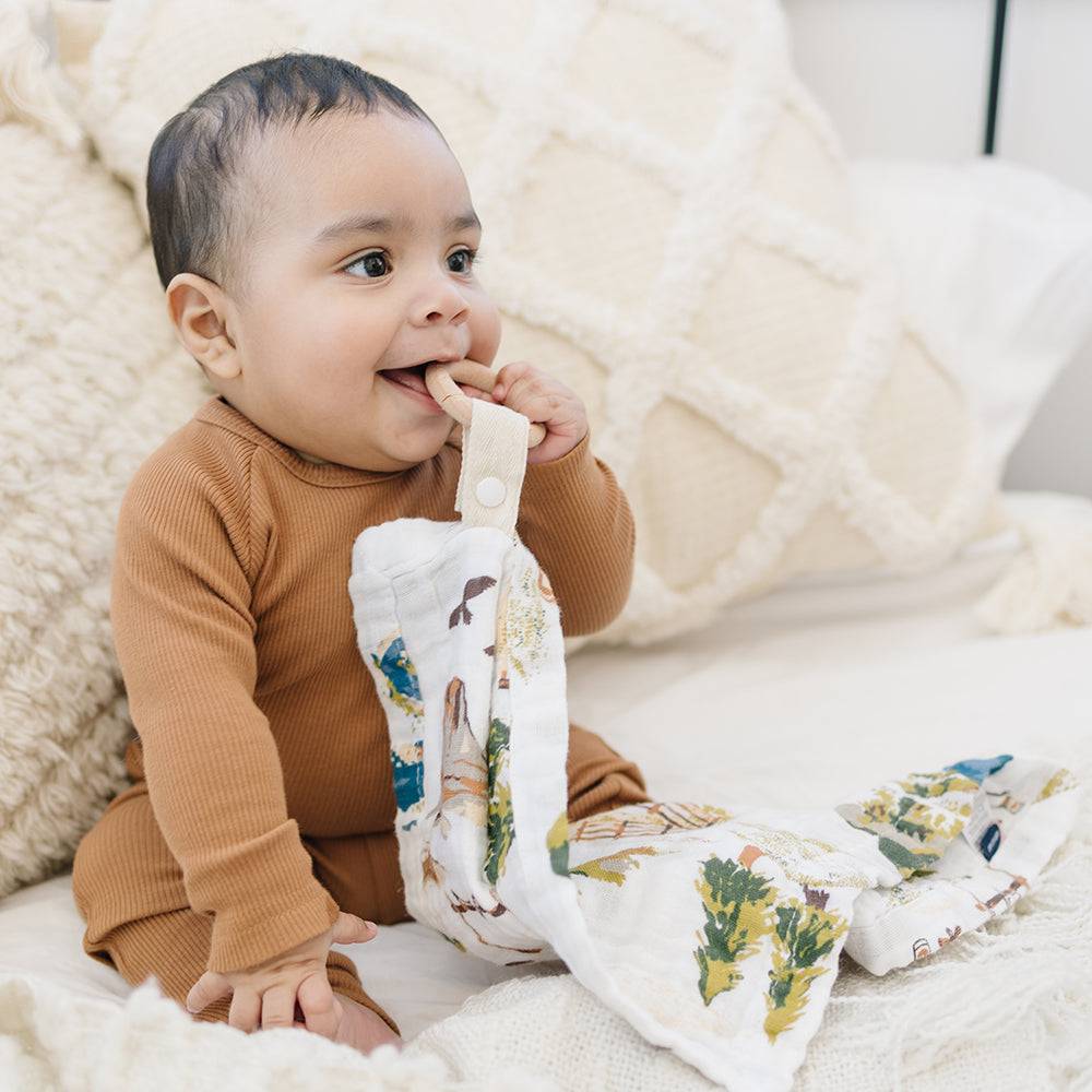 Wyoming Classic Muslin Teether Blanket - Teether Blanket - Bebe au Lait