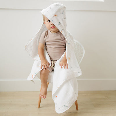 Animal Alphabet Toddler Hooded Towel - Hooded Towel - Bebe au Lait
