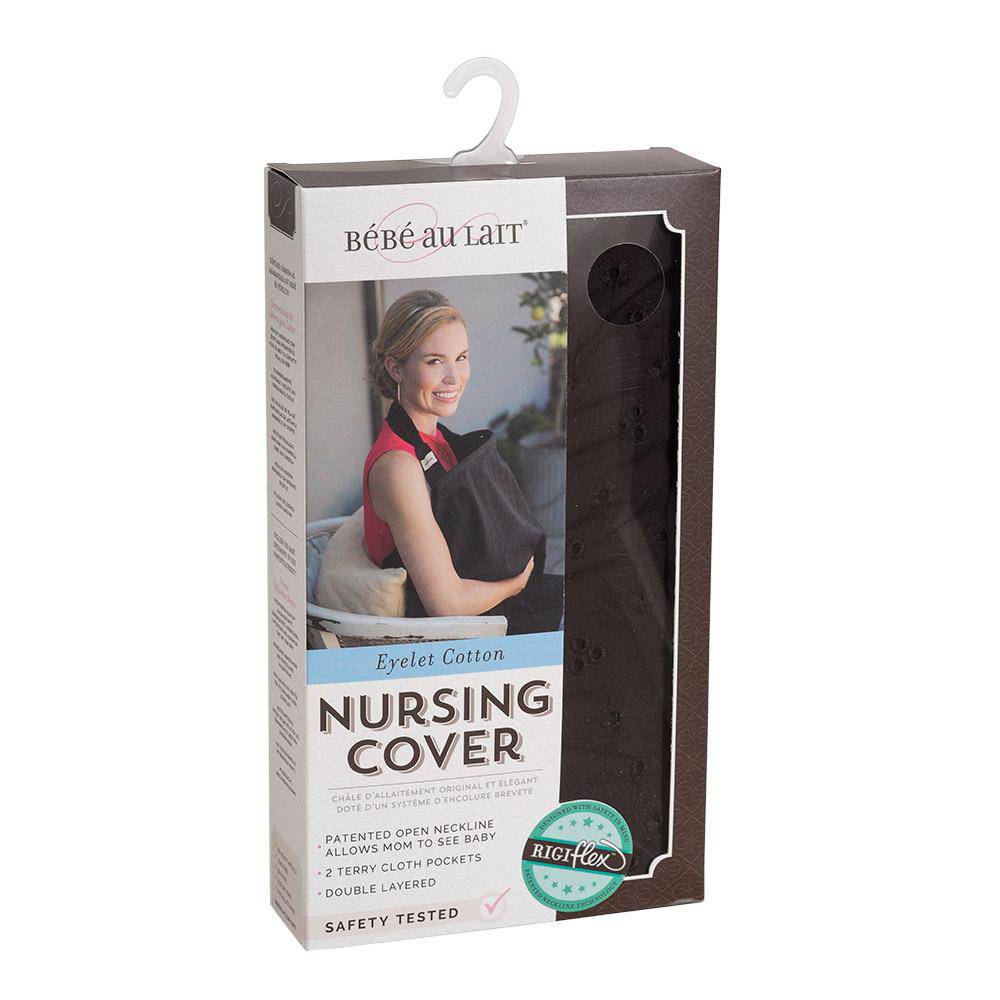 Black Eyelet Cotton Nursing Cover - Nursing Cover - Bebe au Lait