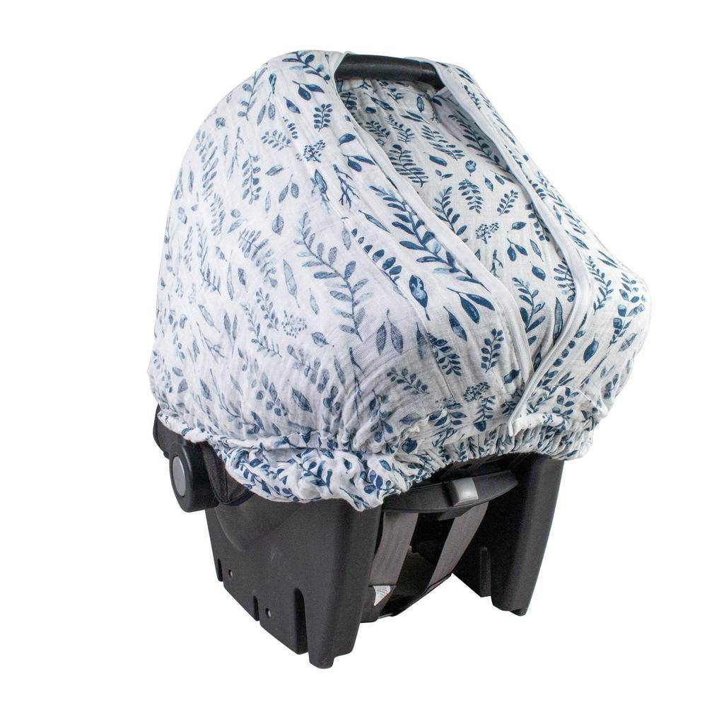 Blue Leaves Car Seat Cover - Car Seat Cover - Bebe au Lait