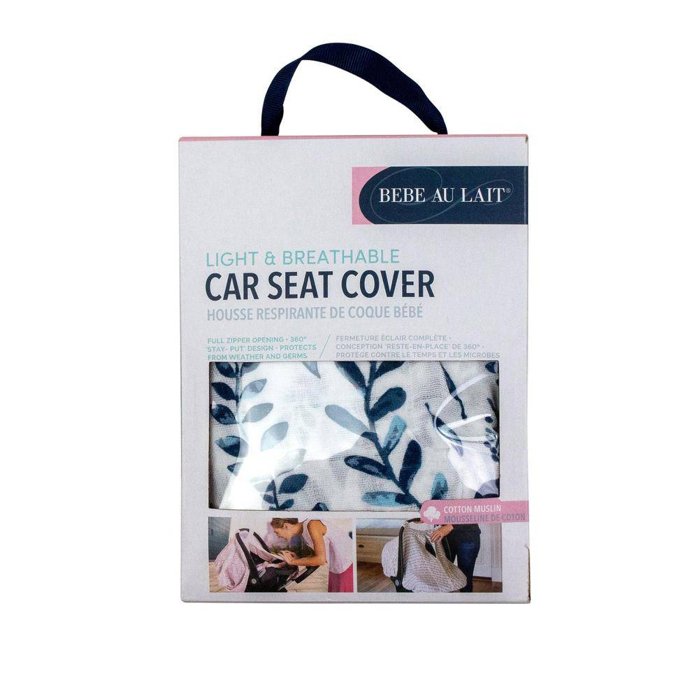 Blue Leaves Car Seat Cover - Car Seat Cover - Bebe au Lait