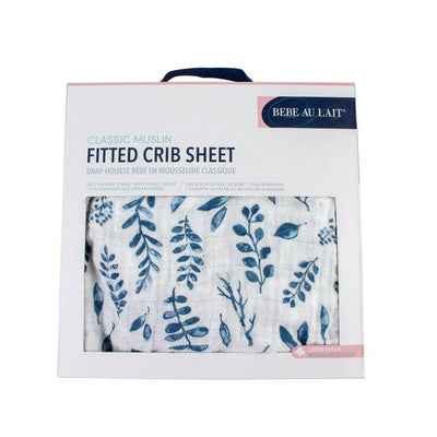 Blue Leaves Crib Sheet - Crib Sheet - Bebe au Lait