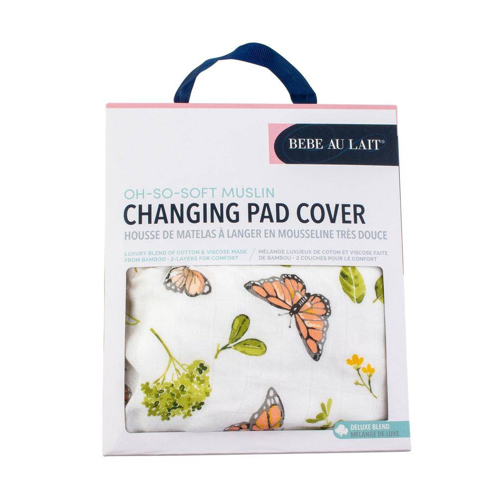Butterfly Oh-So-Soft Muslin Changing Pad Cover - Changing Pad Cover - Bebe au Lait