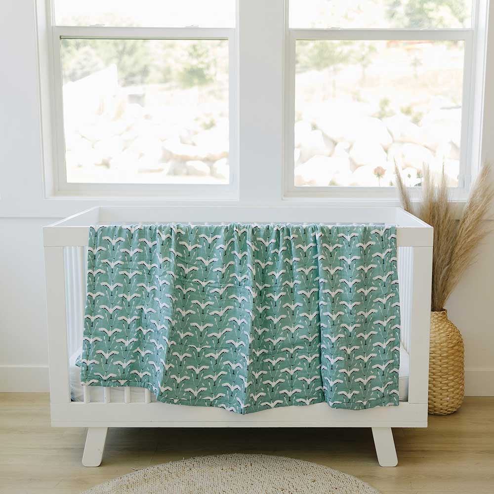 Crane + Dragonfly Oh-So-Soft Muslin Super Snuggle Blanket - Super Snuggle Blanket - Bebe au Lait