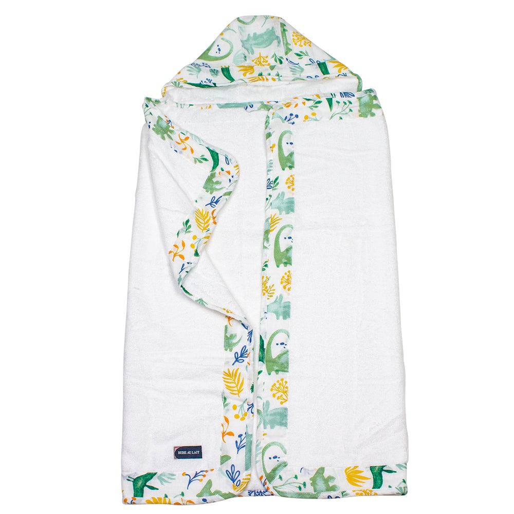 Dino Roar Baby Hooded Towel - Hooded Towel - Bebe au Lait