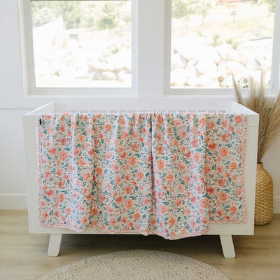 Floret + Trellis Classic Muslin Super Snuggle Blanket - Super Snuggle Blanket - Bebe au Lait