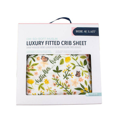 Flutterby Oh-So-Soft Muslin Crib Sheet - Crib Sheet - Bebe au Lait