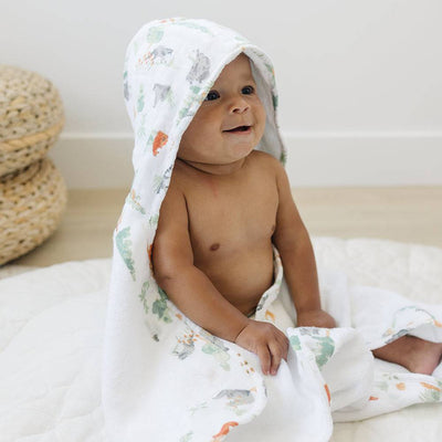 Forest Friends Baby Hooded Towel - Hooded Towel - Bebe au Lait
